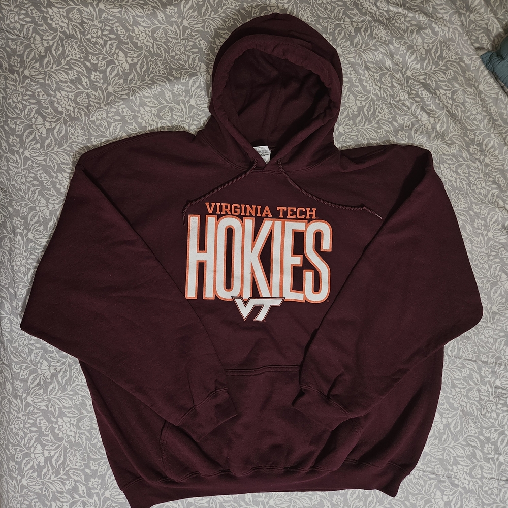 Gildan Maroon and Orange Virginia Tech Hoodie